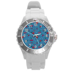 Red Cherries Athletes Round Plastic Sport Watch (L)