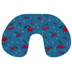 Red Cherries Athletes Travel Neck Pillow by SychEva