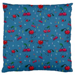 Red Cherries Athletes Large Flano Cushion Case (Two Sides)