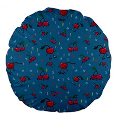 Red Cherries Athletes Large 18  Premium Flano Round Cushions