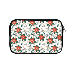 Large Christmas Poinsettias On White Apple Macbook Pro 13  Zipper Case by PodArtist