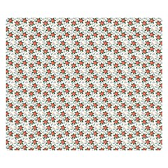 Small Red Christmas Poinsettias On White Double Sided Flano Blanket (small)  by PodArtist