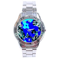 Abstract Tropical Stainless Steel Analogue Watch by 3cl3ctix