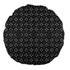Black Lace Large 18  Premium Flano Round Cushions by SychEva
