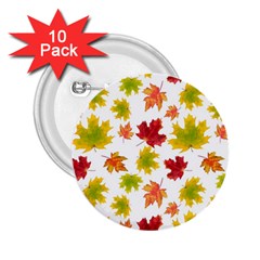 Bright Autumn Leaves 2 25  Buttons (10 Pack)  by SychEva