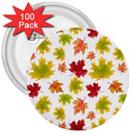 Bright Autumn Leaves 3  Buttons (100 pack)  Front
