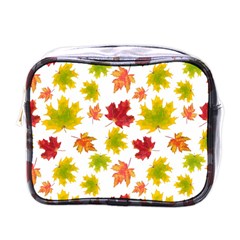Bright Autumn Leaves Mini Toiletries Bag (one Side) by SychEva