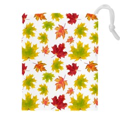 Bright Autumn Leaves Drawstring Pouch (5xl) by SychEva