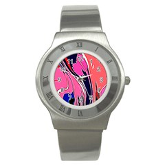 Painted Marble Stainless Steel Watch