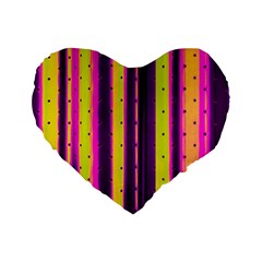 Warped Stripy Dots Standard 16  Premium Heart Shape Cushions by essentialimage365