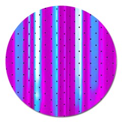 Warped Stripy Dots Magnet 5  (round) by essentialimage365