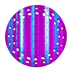 Warped Stripy Dots Ornament (round Filigree) by essentialimage365