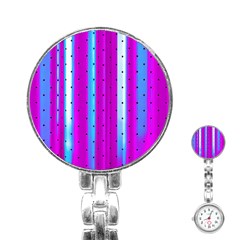 Warped Stripy Dots Stainless Steel Nurses Watch by essentialimage365