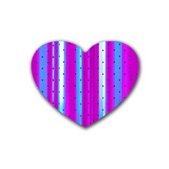 Warped Stripy Dots Rubber Heart Coaster (4 Pack) by essentialimage365