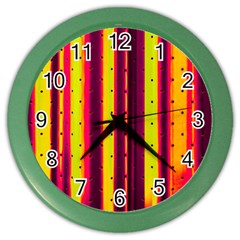 Warped Stripy Dots Color Wall Clock by essentialimage365