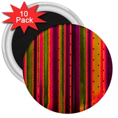 Warped Stripy Dots 3  Magnets (10 Pack)  by essentialimage365