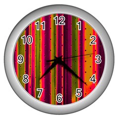 Warped Stripy Dots Wall Clock (silver) by essentialimage365