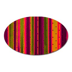 Warped Stripy Dots Oval Magnet by essentialimage365