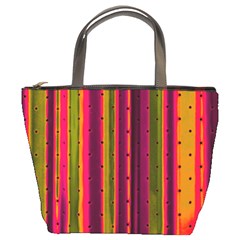 Warped Stripy Dots Bucket Bag