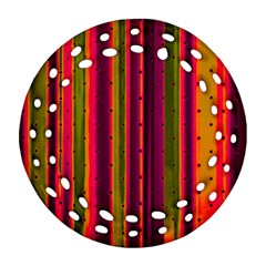 Warped Stripy Dots Ornament (round Filigree) by essentialimage365