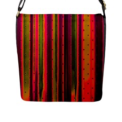 Warped Stripy Dots Flap Closure Messenger Bag (l) by essentialimage365