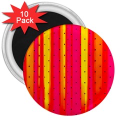 Warped Stripy Dots 3  Magnets (10 Pack)  by essentialimage365