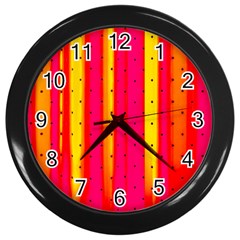 Warped Stripy Dots Wall Clock (black) by essentialimage365