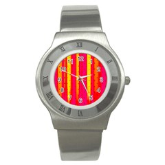 Warped Stripy Dots Stainless Steel Watch by essentialimage365