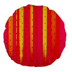 Warped Stripy Dots Large 18  Premium Flano Round Cushions by essentialimage365