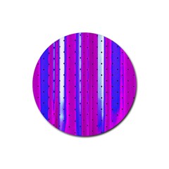Warped Stripy Dots Rubber Round Coaster (4 Pack) by essentialimage365