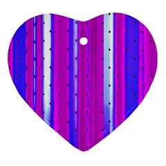 Warped Stripy Dots Heart Ornament (two Sides) by essentialimage365