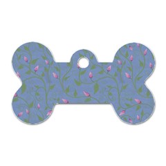 Curly Flowers Dog Tag Bone (one Side) by SychEva