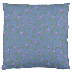 Curly Flowers Large Flano Cushion Case (one Side) by SychEva