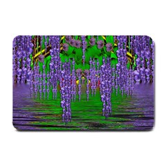 A Island Of Flowers In The Calm Sea Small Doormat  by pepitasart