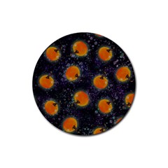 Space Pumpkins Rubber Coaster (round) by SychEva