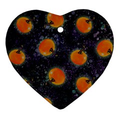 Space Pumpkins Heart Ornament (two Sides) by SychEva