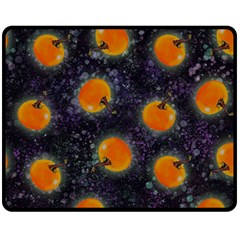 Space Pumpkins Fleece Blanket (medium)  by SychEva