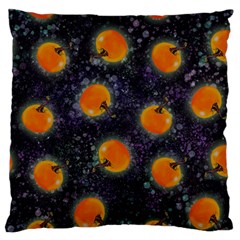 Space Pumpkins Large Flano Cushion Case (one Side) by SychEva
