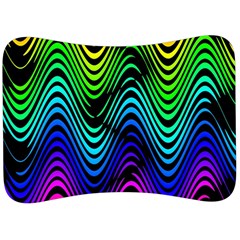 Abstract Rainbow Curves Pattern Velour Seat Head Rest Cushion by Casemiro