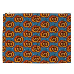 Pumpkin In Pumpkin Cosmetic Bag (xxl) by SychEva