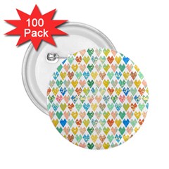 Multicolored Hearts 2 25  Buttons (100 Pack)  by SychEva