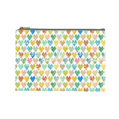 Multicolored Hearts Cosmetic Bag (large) by SychEva