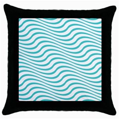 Beach Waves Throw Pillow Case (black) by Sparkle