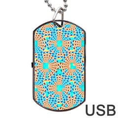 Illusion Waves Pattern Dog Tag Usb Flash (one Side) by Sparkle