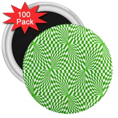 Illusion Waves Pattern 3  Magnets (100 Pack) by Sparkle