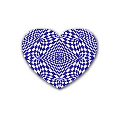 Illusion Waves Pattern Rubber Coaster (Heart)