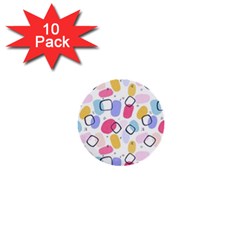 Abstract Multicolored Shapes 1  Mini Buttons (10 Pack)  by SychEva