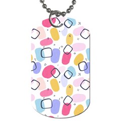 Abstract Multicolored Shapes Dog Tag (two Sides) by SychEva