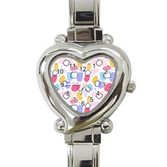 Abstract Multicolored Shapes Heart Italian Charm Watch by SychEva