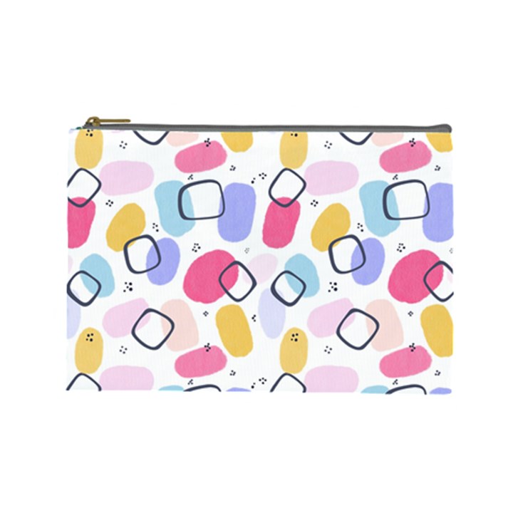 Abstract Multicolored Shapes Cosmetic Bag (Large)